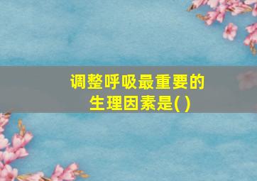 调整呼吸最重要的生理因素是( )